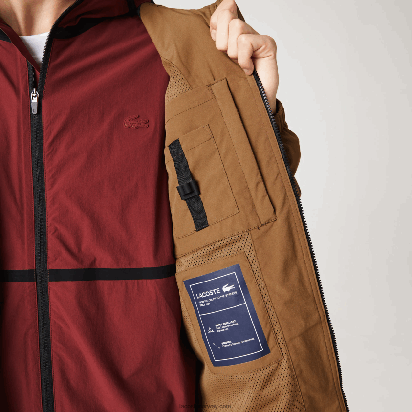 Lacoste merket twilljakke 4J4X0T1293 brun z0w menn