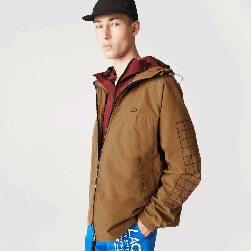Lacoste merket twilljakke 4J4X0T1293 brun z0w menn
