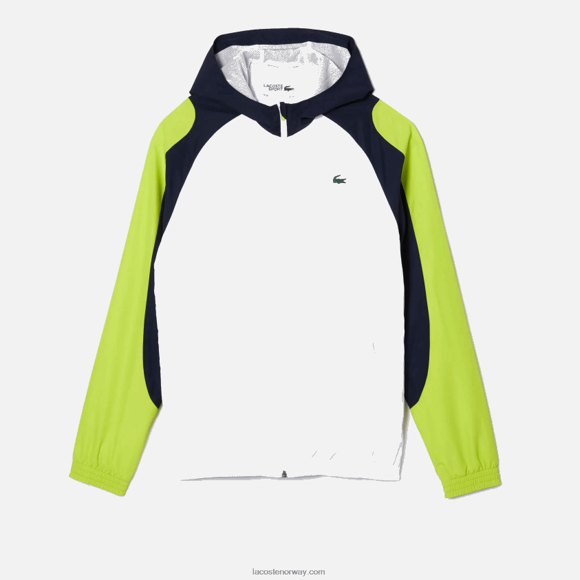 Lacoste sport color-block tennisjakke 4J4X0T1274 hvit marineblå gul 6f5 menn