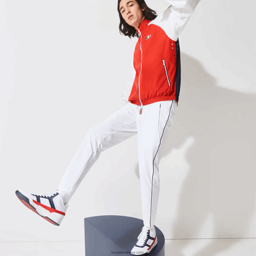 Lacoste sport french sporting spirit edition vannavstøtende glidelåsjakke 4J4X0T1287 rød hvit marineblå åå2 menn