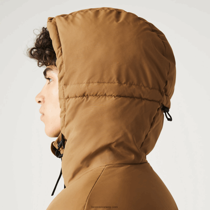 Lacoste vattert colorblock vannavstøtende jakke 4J4X0T1227 brun svart grønn tpv menn