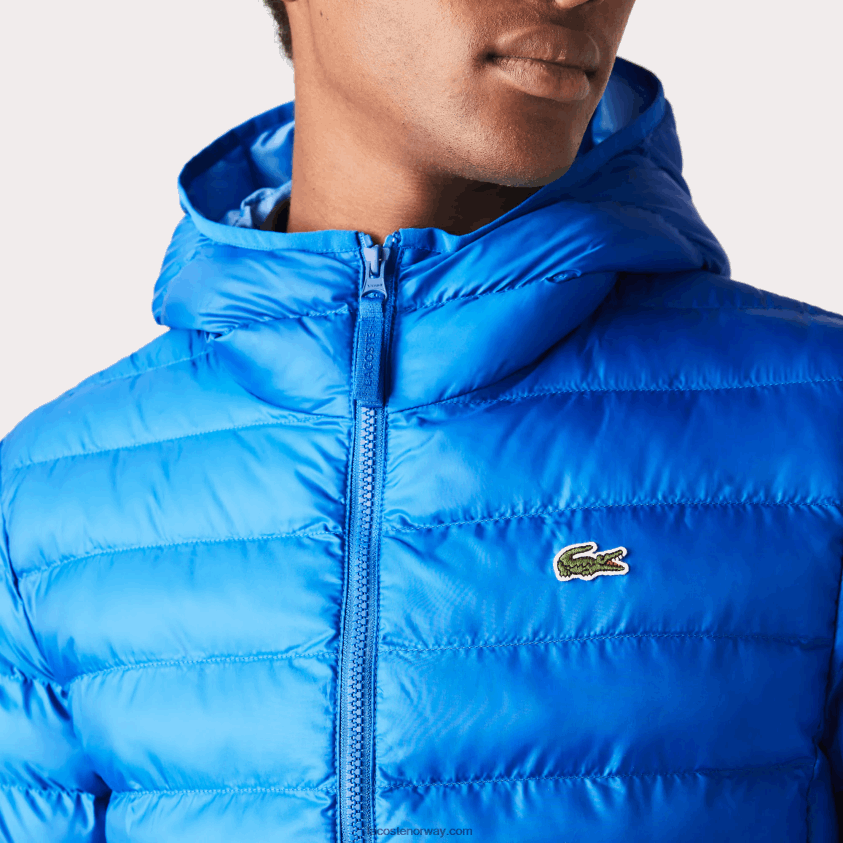 Lacoste vattert hettejakke 4J4X0T1264 blå k1q menn