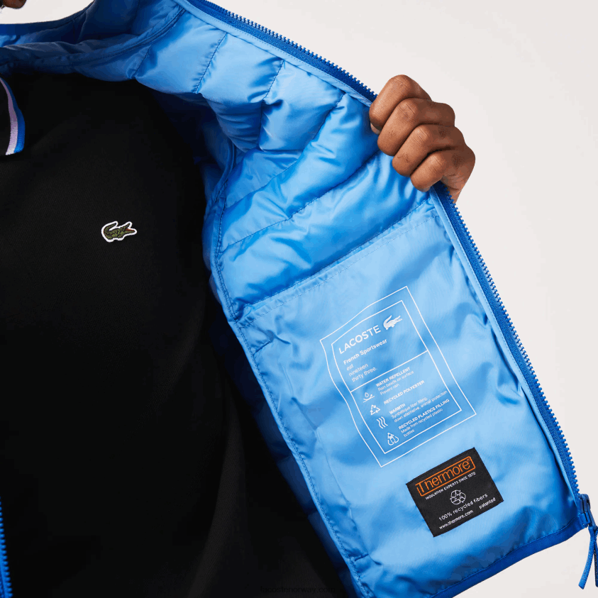Lacoste vattert hettejakke 4J4X0T1264 blå k1q menn