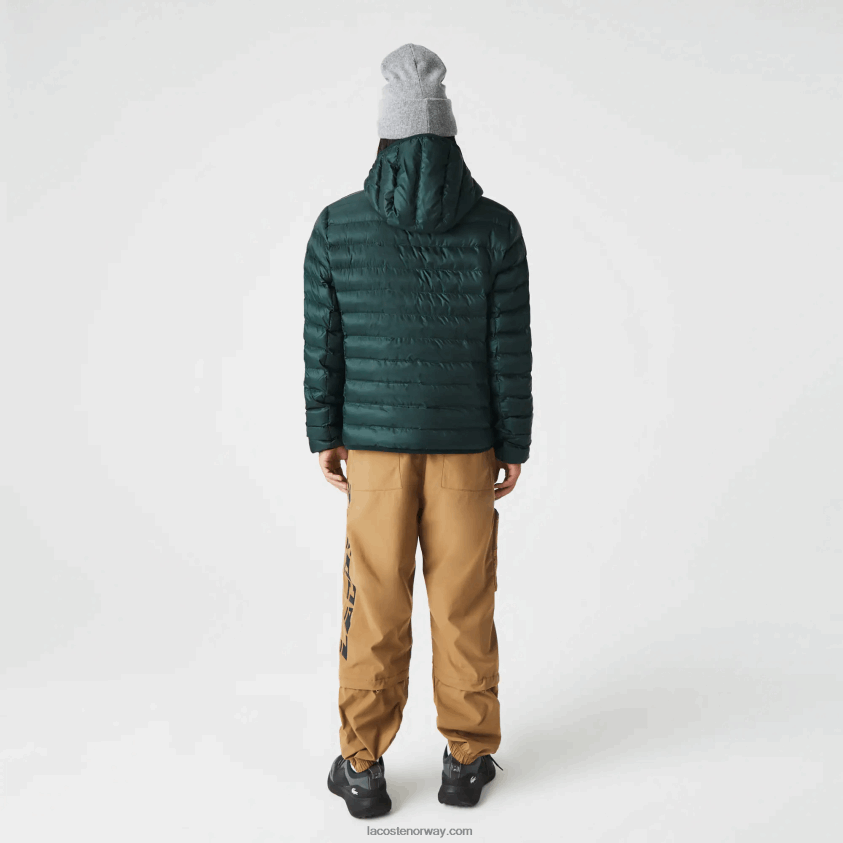 Lacoste vattert hettejakke 4J4X0T1265 grønn yzp menn