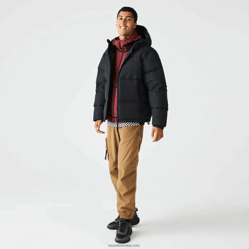 Lacoste vattert vannavstøtende jakke 4J4X0T1210 svart 031 menn