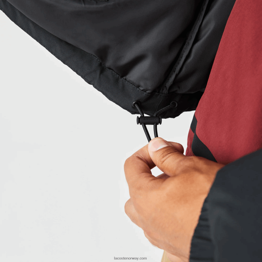 Lacoste vattert vannavstøtende jakke 4J4X0T1210 svart 031 menn