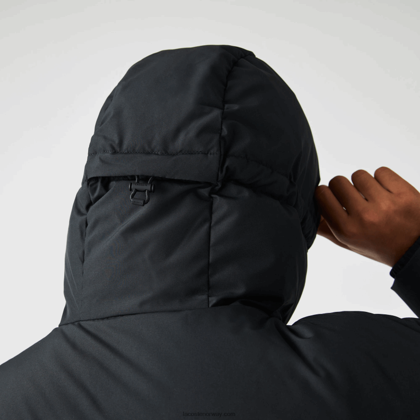 Lacoste vattert vannavstøtende jakke 4J4X0T1210 svart 031 menn