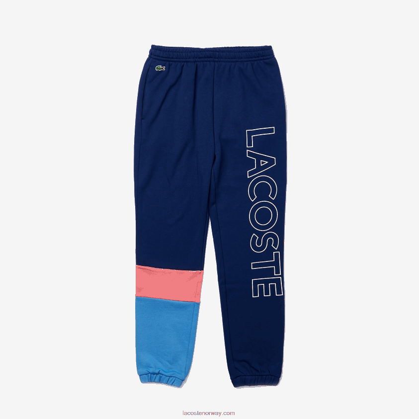 Lacoste fargeblokk fleece joggebukse 4J4X0T1189 rosa blå un4 menn