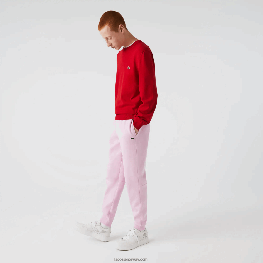 Lacoste fleece-tregebukse med konisk passform 4J4X0T1014 rosa z4h menn