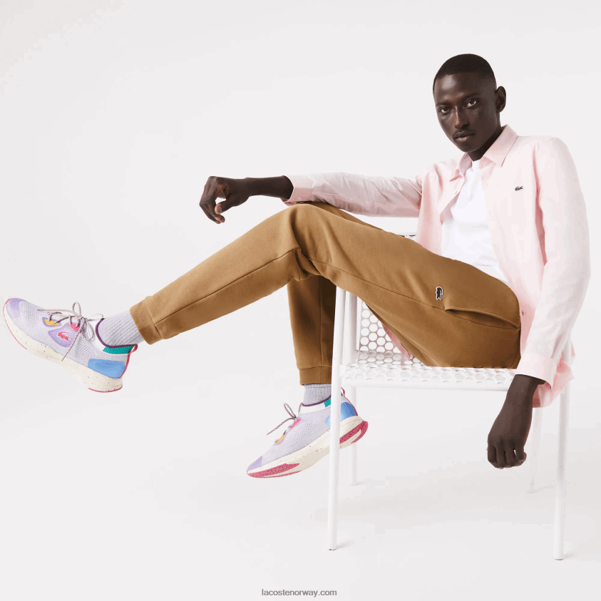 Lacoste fleece-tregebukse med konisk passform 4J4X0T1025 brun z0w menn