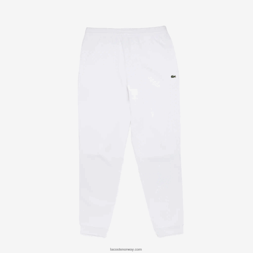 Lacoste fleece-tregebukse med konisk passform 4J4X0T346 hvit 001 menn