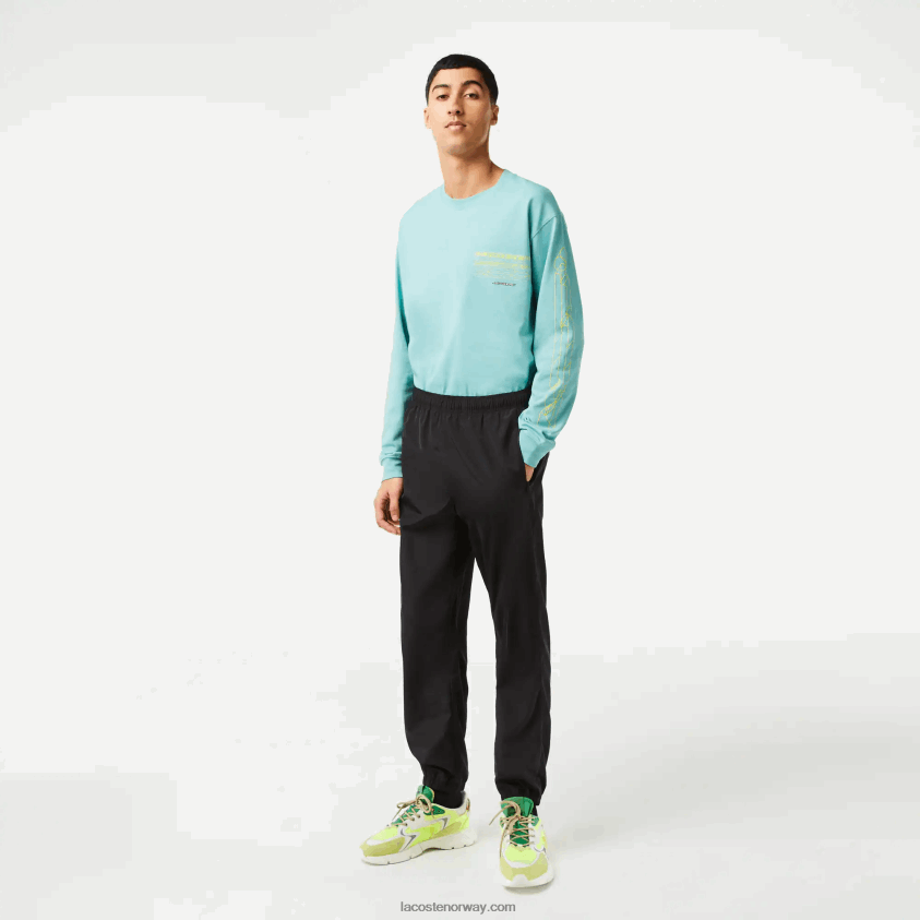 Lacoste joggebukser med gps-koordinater 4J4X0T304 svart 031 menn