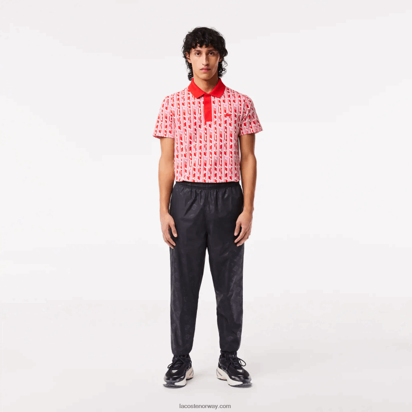 Lacoste joggebukser med monogramtrykk 4J4X0T318 svart 031 menn