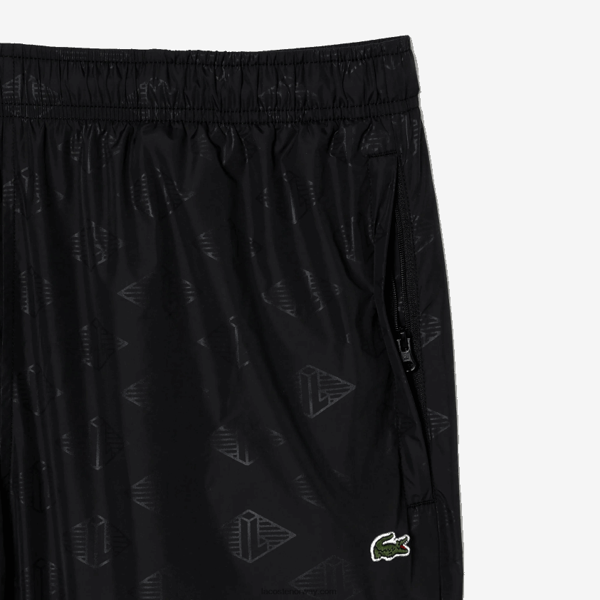 Lacoste joggebukser med monogramtrykk 4J4X0T318 svart 031 menn