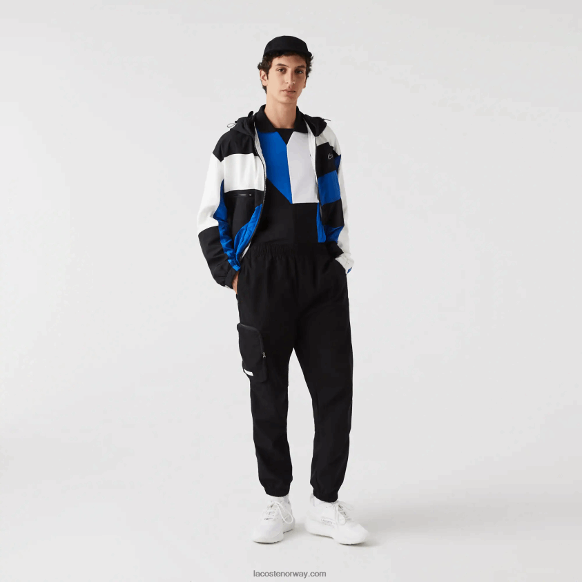 Lacoste kontrast overdimensjonert merkevare-trepebukse 4J4X0T1003 svart 031 menn