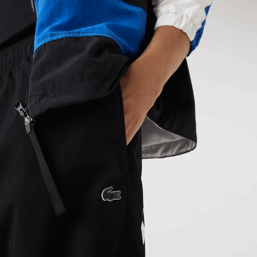 Lacoste kontrast overdimensjonert merkevare-trepebukse 4J4X0T1003 svart 031 menn