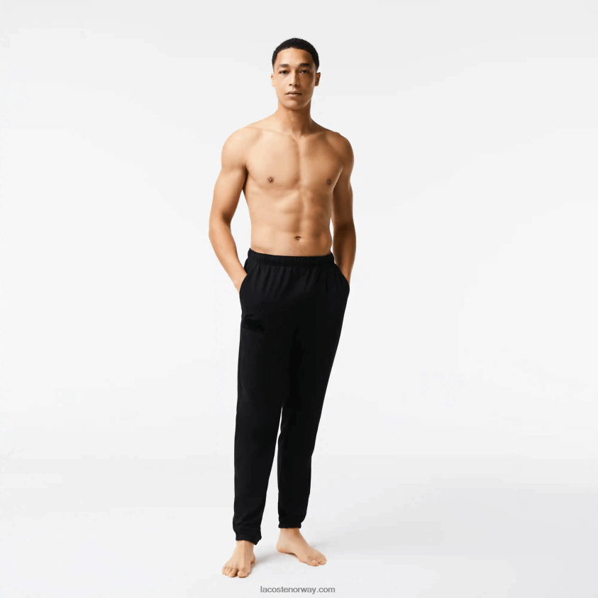 Lacoste lounge joggers i bomullsfleece 4J4X0T1476 svart c31 menn