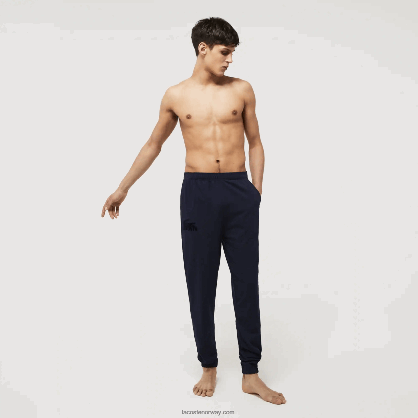 Lacoste lounge joggers i bomullsfleece 4J4X0T1477 marineblå 423 menn