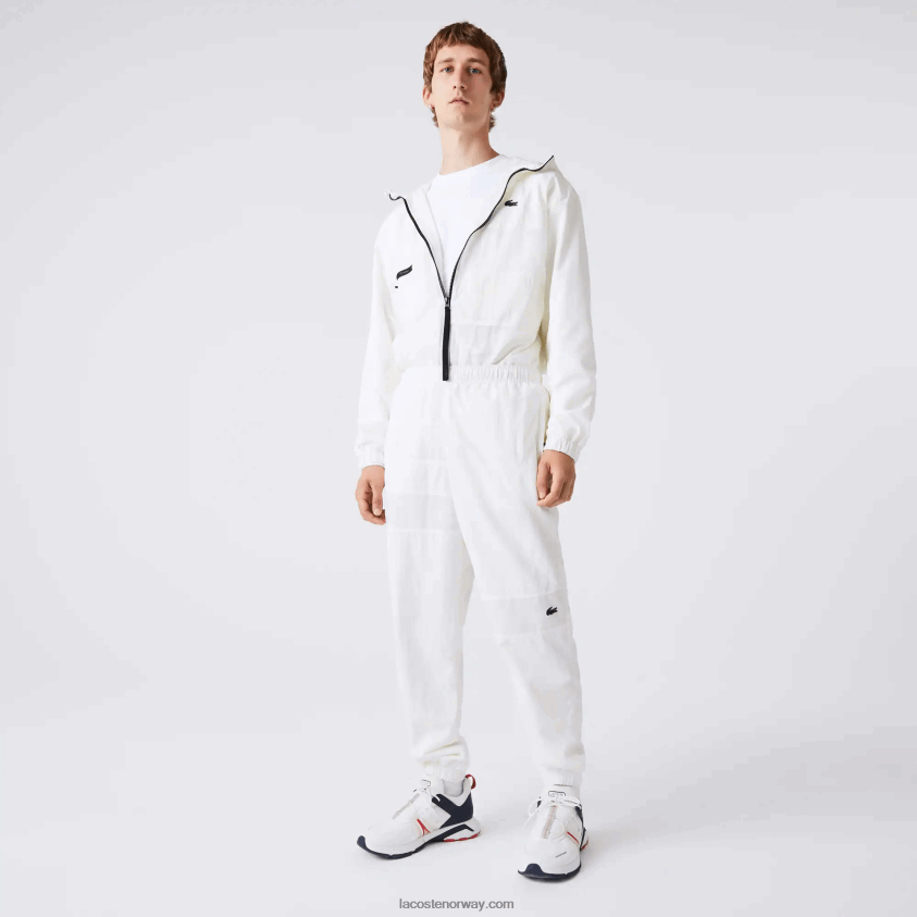 Lacoste patchwork vannavstøtende joggebukse 4J4X0T1106 hvit b5l menn