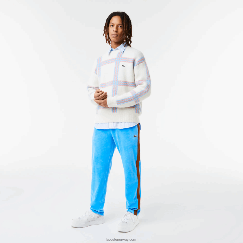 Lacoste sidebukse med kontrastbånd 4J4X0T1103 blå 4xa menn