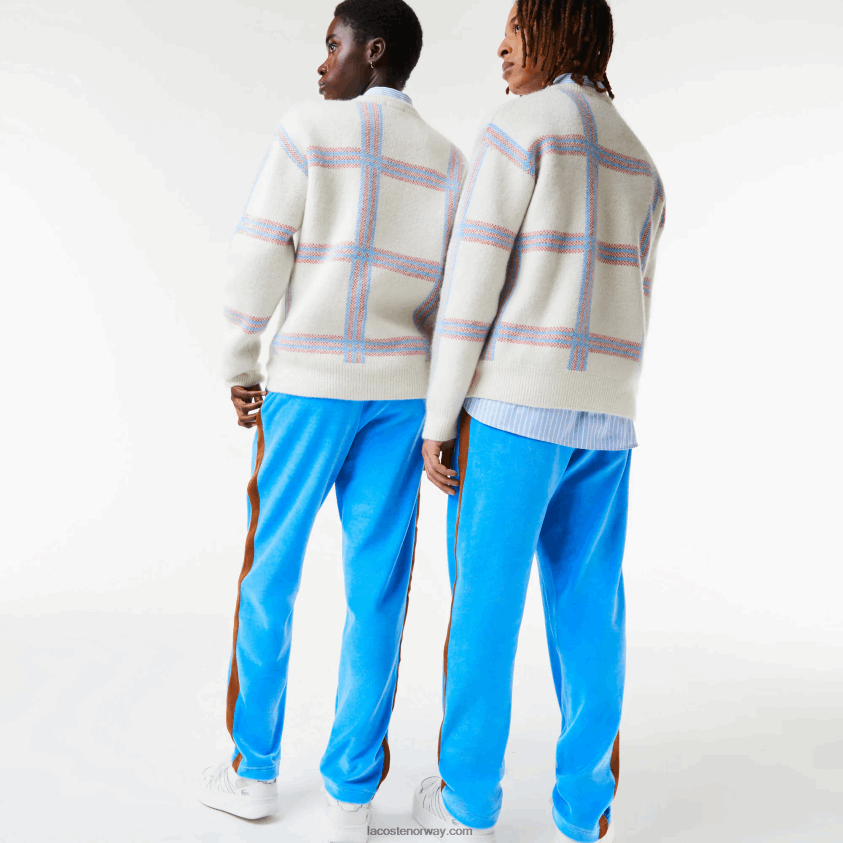 Lacoste sidebukse med kontrastbånd 4J4X0T1103 blå 4xa menn