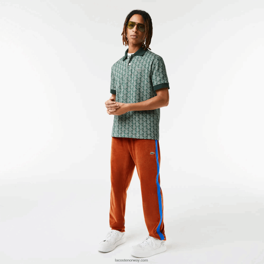 Lacoste sidebukse med kontrastbånd 4J4X0T1104 brun 3pb menn