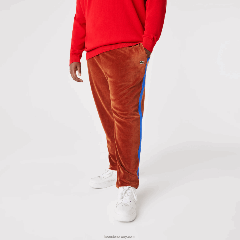 Lacoste sidebukse med kontrastbånd 4J4X0T1104 brun 3pb menn