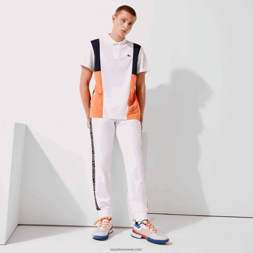 Lacoste sport merkede bands treningsbukser 4J4X0T1120 hvit oransje marineblå asr menn