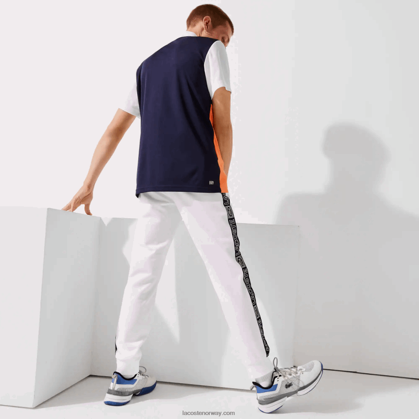 Lacoste sport merkede bands treningsbukser 4J4X0T1120 hvit oransje marineblå asr menn