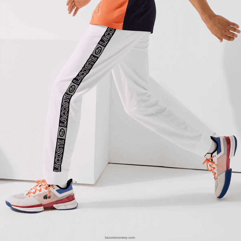 Lacoste sport merkede bands treningsbukser 4J4X0T1120 hvit oransje marineblå asr menn