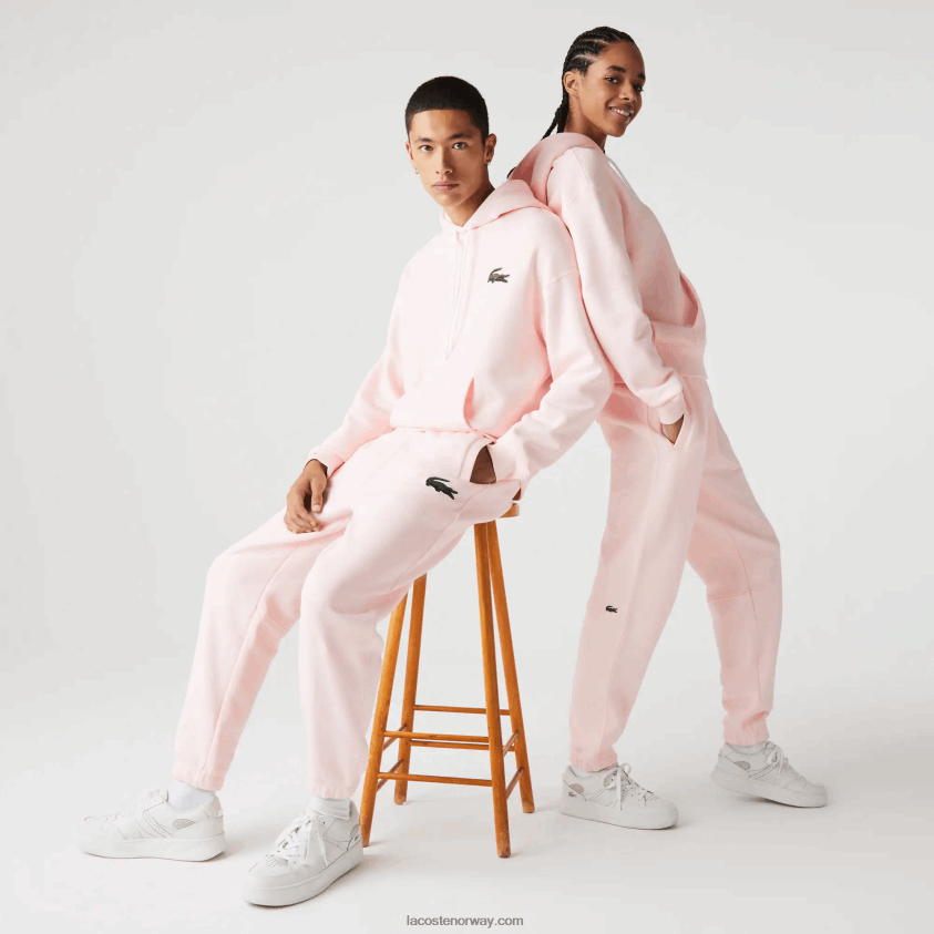 Lacoste treningsbukse i økologisk bomullsfleece 4J4X0T1050 lys rosa t03 menn