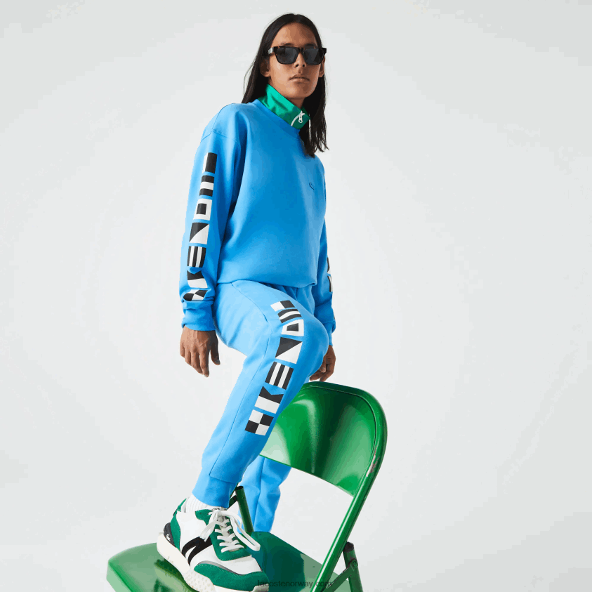 Lacoste treningsbukse med reflekterende trykk 4J4X0T1045 blå 4xa menn