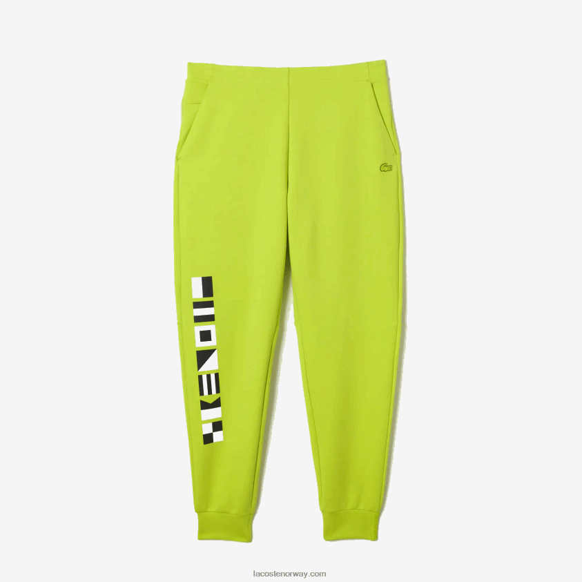 Lacoste treningsbukse med reflekterende trykk 4J4X0T1046 gul 90v menn