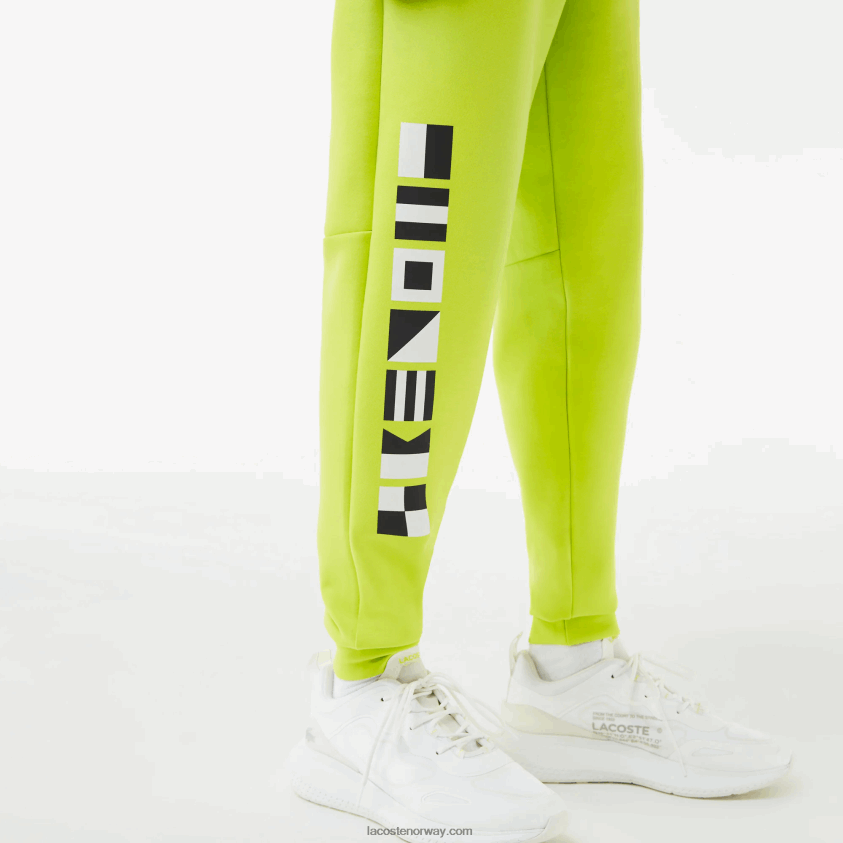 Lacoste treningsbukse med reflekterende trykk 4J4X0T1046 gul 90v menn