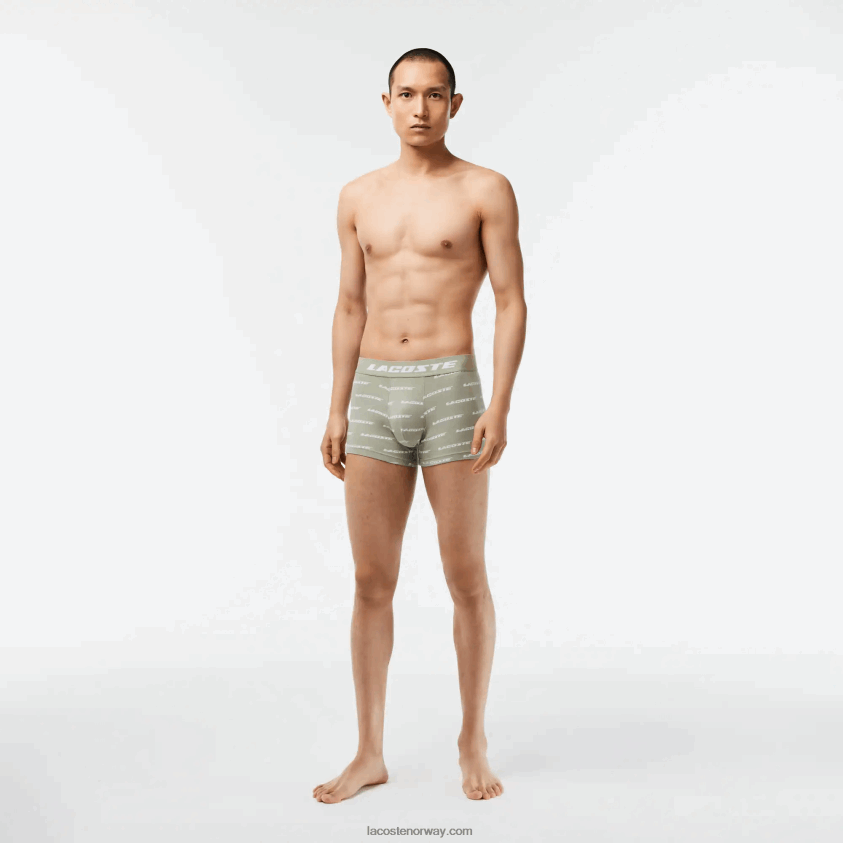 Lacoste 3-pack midjebukser i kontrast 4J4X0T467 khaki grønn grå chine gc9 menn