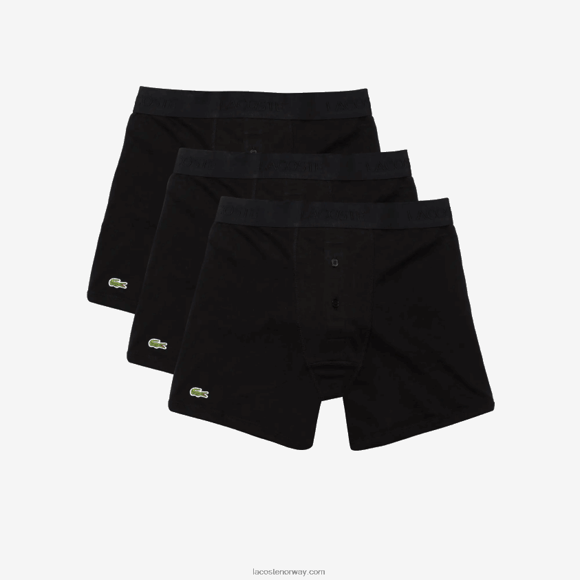 Lacoste 3-pakk boksershorts i bomull 4J4X0T1358 svart 031 menn