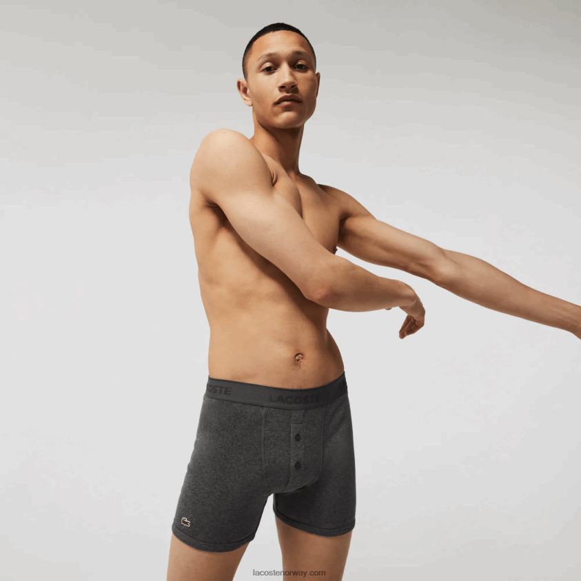 Lacoste 3-pakk boksershorts i bomull 4J4X0T1359 svart grå kine vfu menn