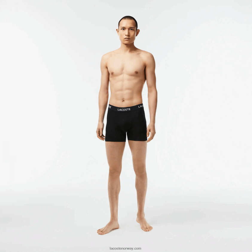 Lacoste 5-pakningsbokser med logo midje 4J4X0T1399 svart 031 menn