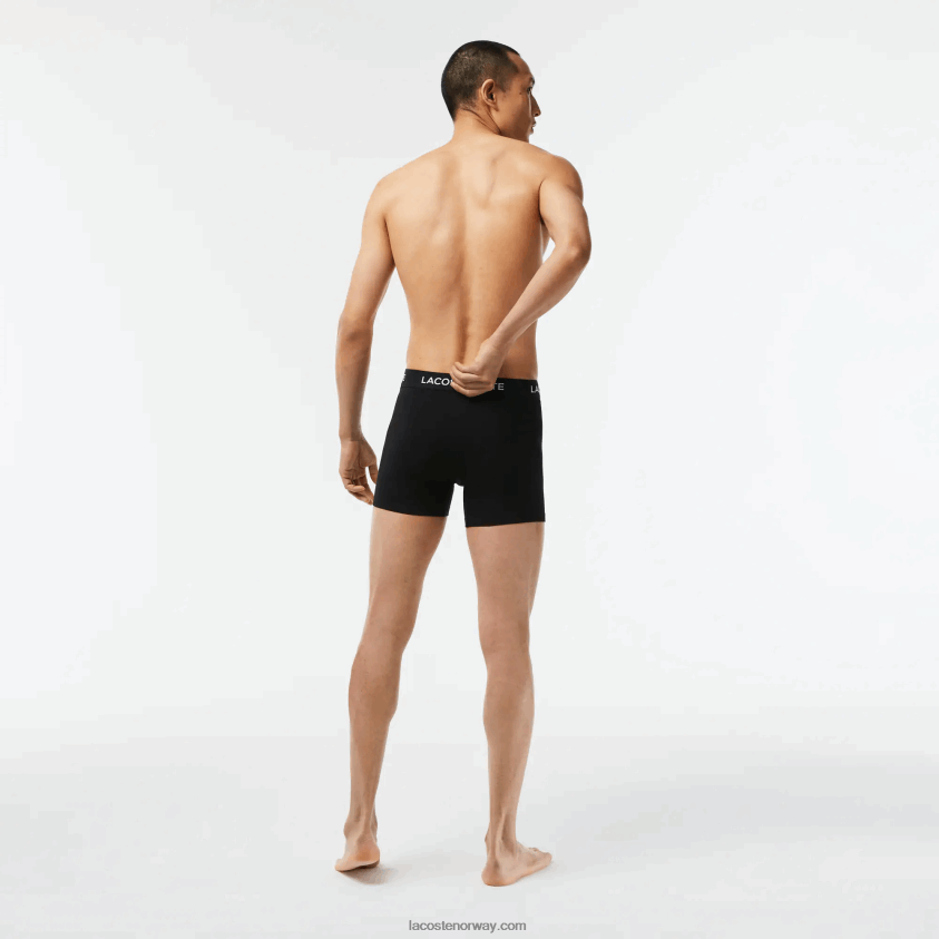 Lacoste 5-pakningsbokser med logo midje 4J4X0T1399 svart 031 menn