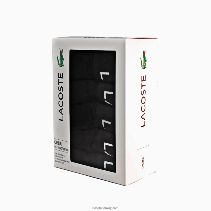 Lacoste 5-pakningsbokser med logo midje 4J4X0T1399 svart 031 menn