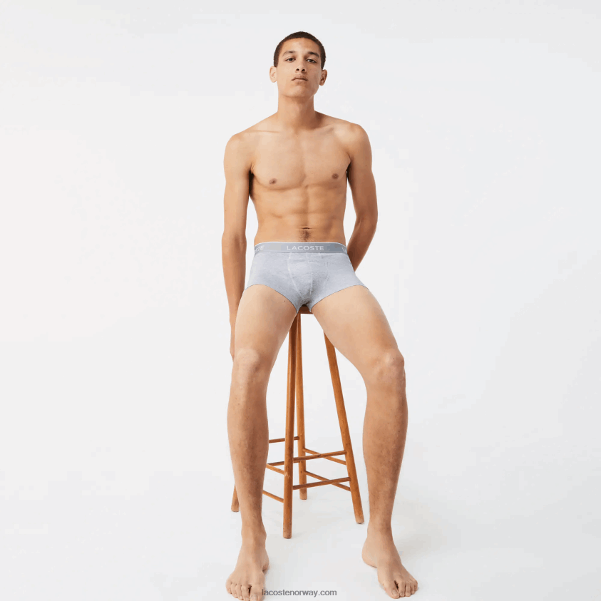 Lacoste casual boxershorts 3-pakning 4J4X0T1372 svart hvit grå chine nua menn