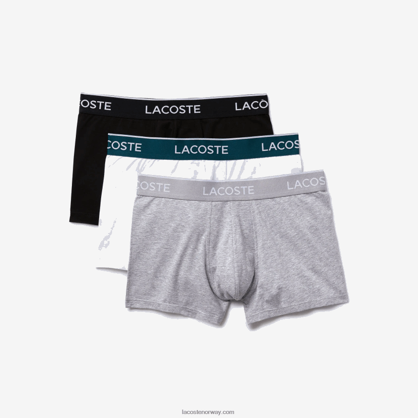 Lacoste casual boxershorts 3-pakning 4J4X0T1372 svart hvit grå chine nua menn