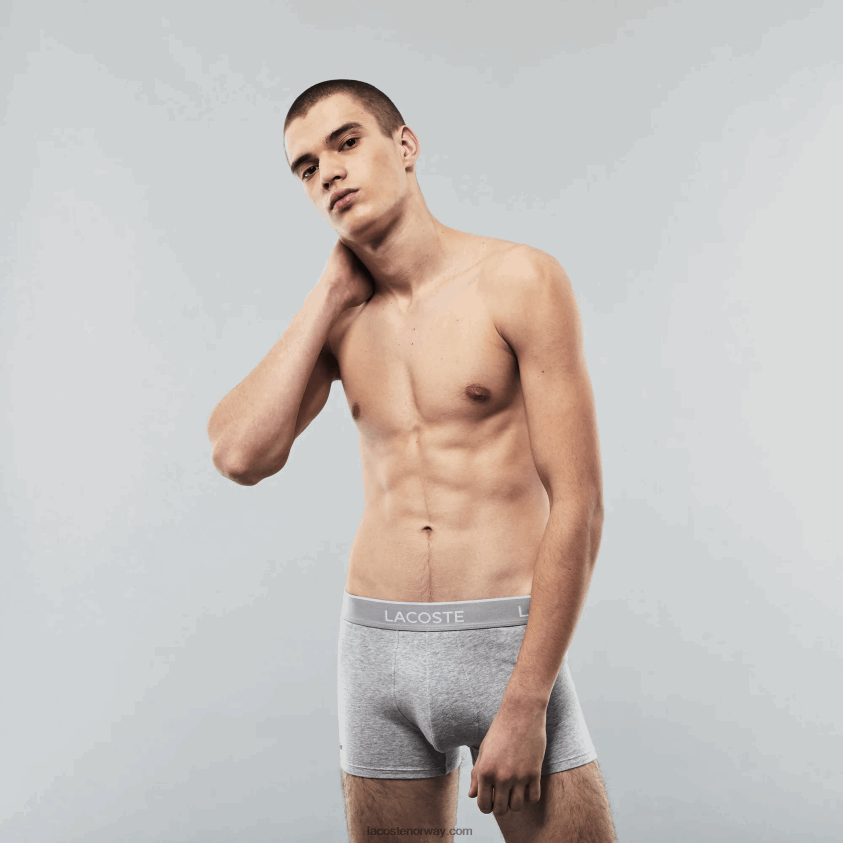 Lacoste casual boxershorts 3-pakning 4J4X0T1372 svart hvit grå chine nua menn