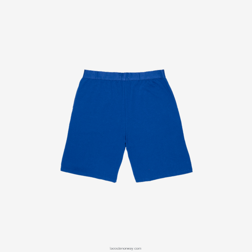 Lacoste innendørsshorts i bomullsfleece 4J4X0T1512 blå hvit emj menn