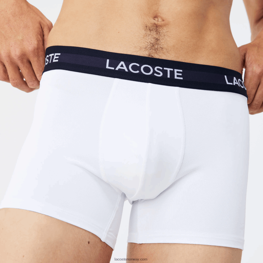 Lacoste mikrofiberstamme 3-pakning 4J4X0T1462 marineblå hvit rød lov menn