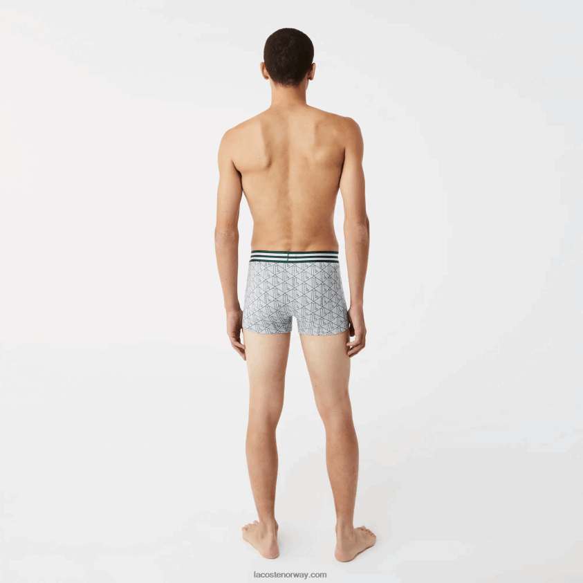 Lacoste stripet midje stretch bomullsbukse 3-pak 4J4X0T1396 grå kine hvit marineblå tya menn
