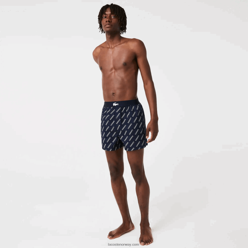 Lacoste ultramyk bomullsbokser 3-pakning 4J4X0T1578 marineblå vuc menn