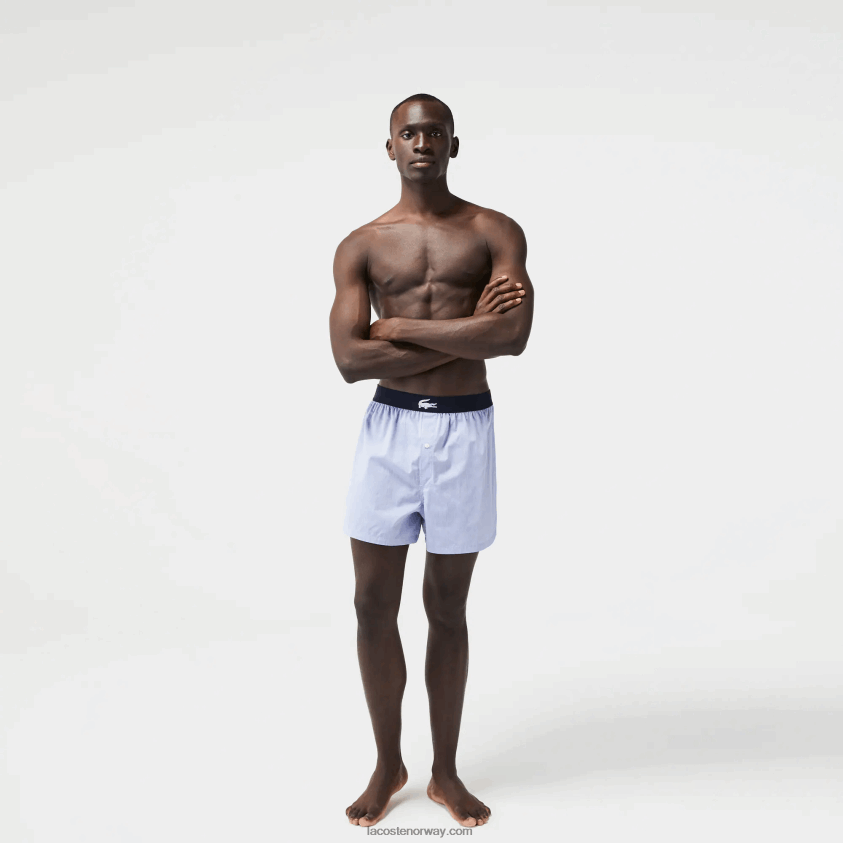 Lacoste ultramyk bomullsbokser 3-pakning 4J4X0T1578 marineblå vuc menn