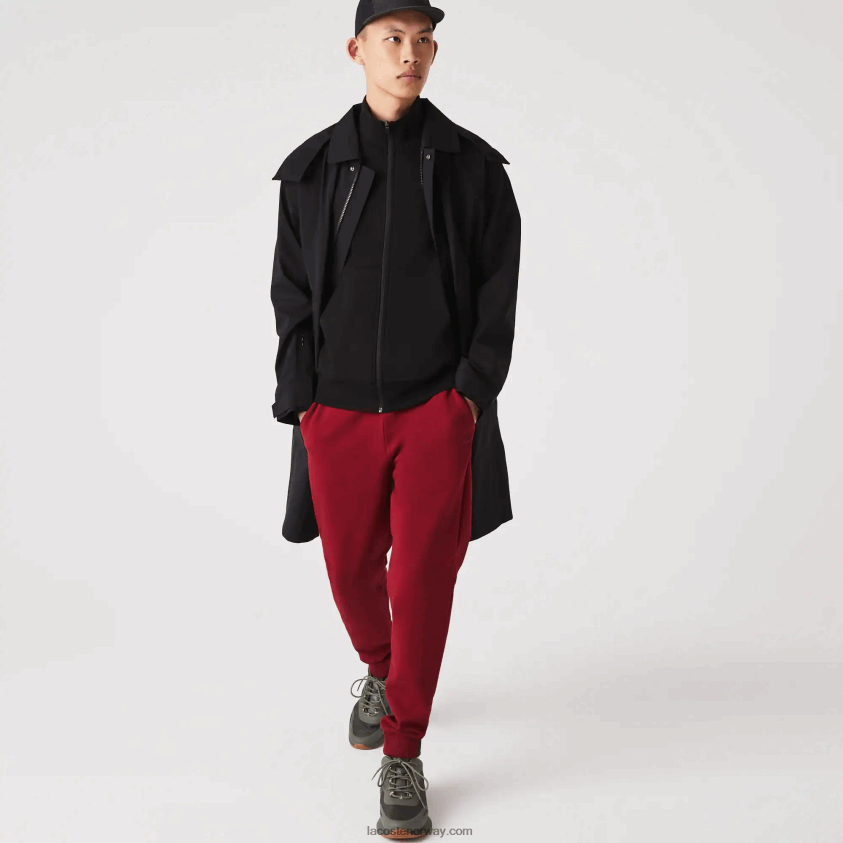 Lacoste avtakbar hette knelang vannavstøtende parkas 4J4X0T1273 svart 031 menn