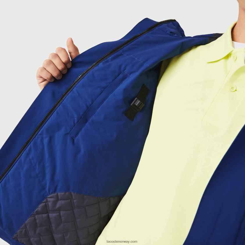 Lacoste vannavstøtende vattert parkas 4J4X0T1308 blå bdm menn